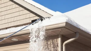 snow in gutters