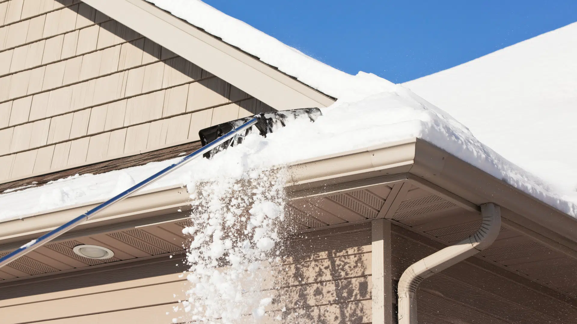 snow in gutters